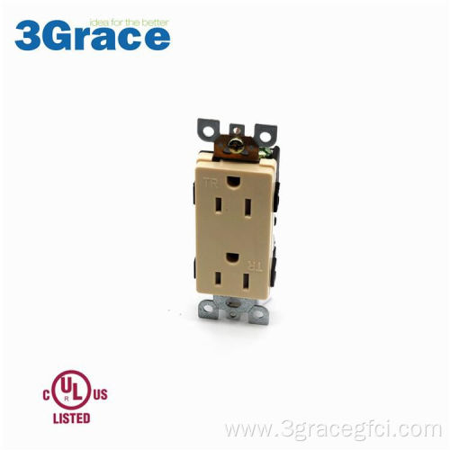 15A 125V Ivory Decorative Duplex Receptacle